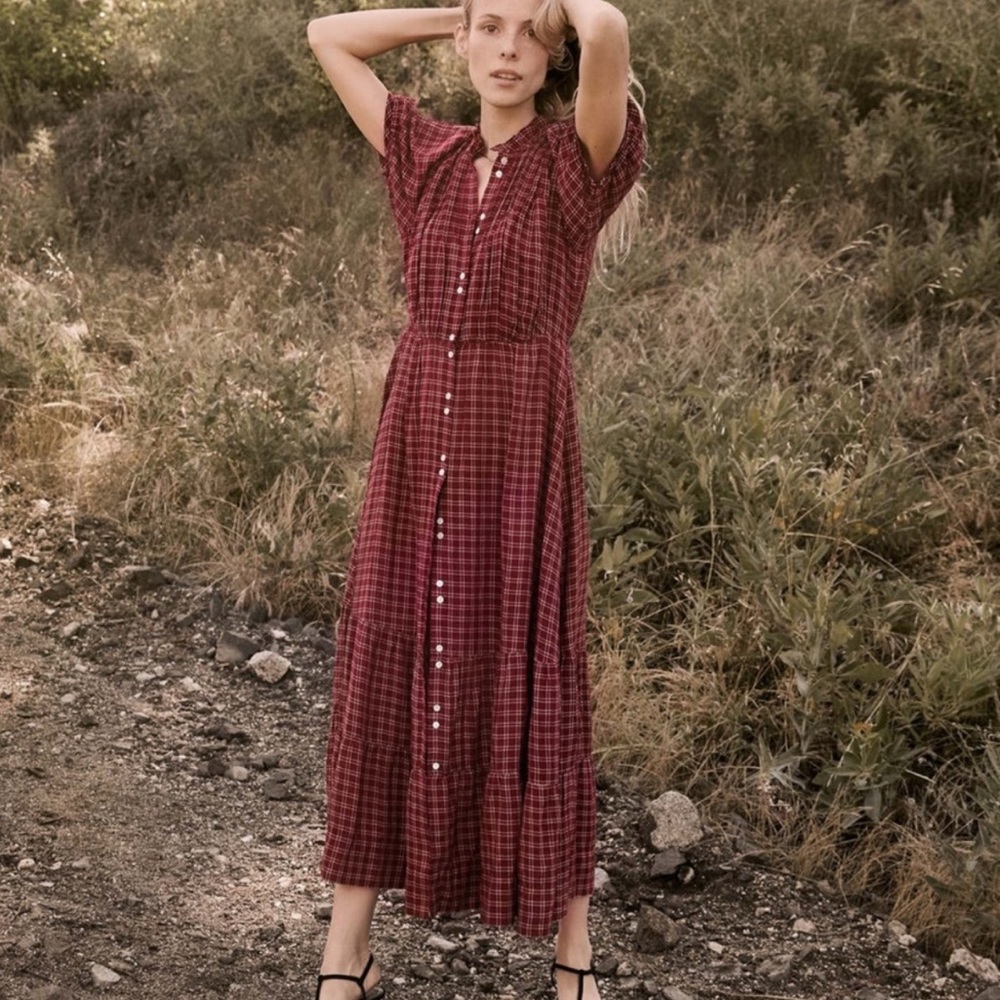 Doen Revi Dress in Rouge Cottage Plaid